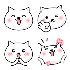 [LINE絵文字] 白いねこの絵文字の画像