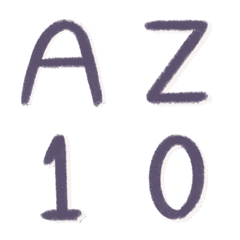 [LINE絵文字] English Alphabets and Number in purpleの画像