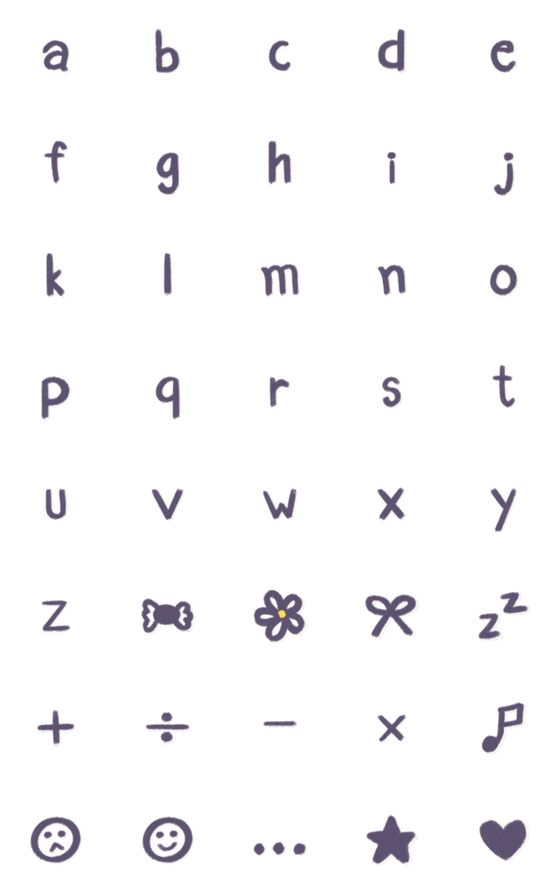 [LINE絵文字]English Alphabets in purpleの画像一覧