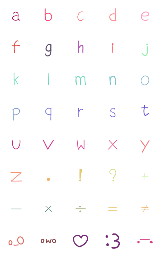 [LINE絵文字]English Alphabets Pastelの画像一覧