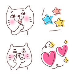 [LINE絵文字] ☆太眉ねこを日常会話に☆の画像