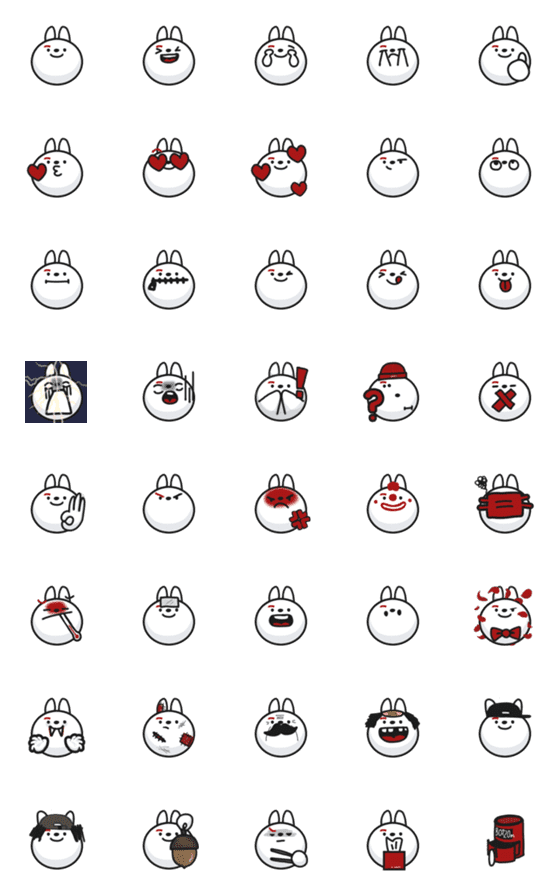 [LINE絵文字]Evil Rabbit Emojiの画像一覧