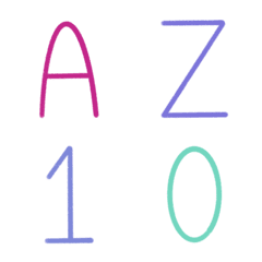 [LINE絵文字] English Alphabets Pastel ＆ Numberの画像