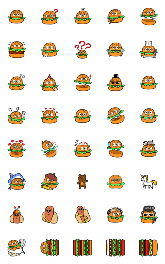 [LINE絵文字]Mr. burgerの画像一覧