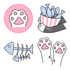 [LINE絵文字] Chubby cat paws (white)の画像