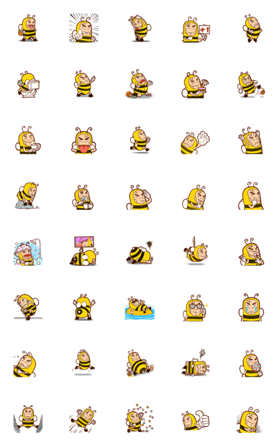 [LINE絵文字]Bee man [Expression]の画像一覧