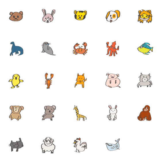 [LINE絵文字]animal cityの画像一覧