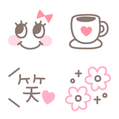 [LINE絵文字] 可愛い♡ブラウン×ピンク♡絵文字の画像