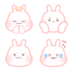 [LINE絵文字] mochi bunny - emojiの画像