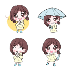 [LINE絵文字] Miki little girl in the rainの画像