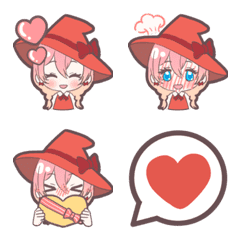 [LINE絵文字] Cute little witch emojiの画像