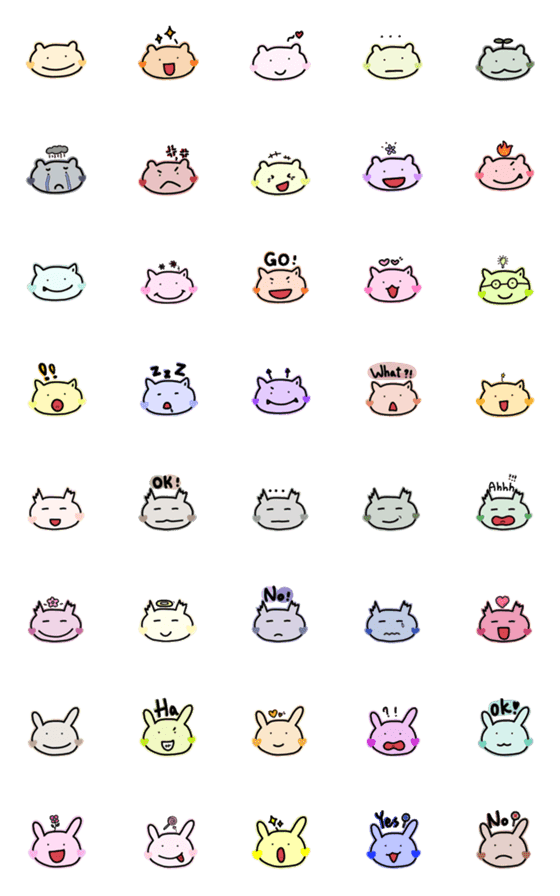 [LINE絵文字]Tokki YuYu's animals (emoji)の画像一覧