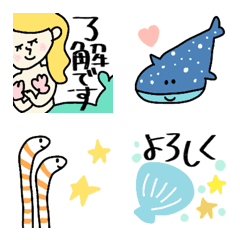 [LINE絵文字] 【pocaママの海の世界】絵文字の画像