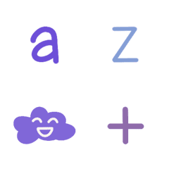 [LINE絵文字] English Alphabets purpleの画像