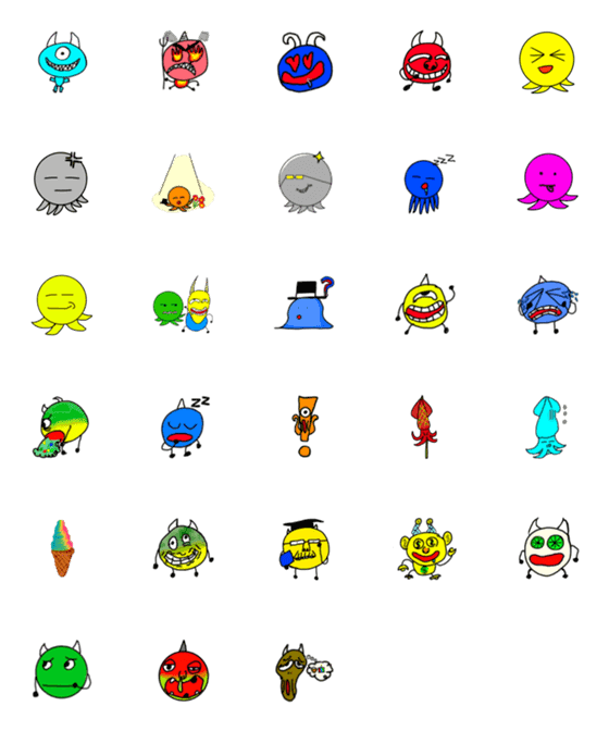 [LINE絵文字]taco and color baby emoticonsの画像一覧