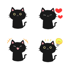 [LINE絵文字] 黒猫のかわいい絵文字の画像