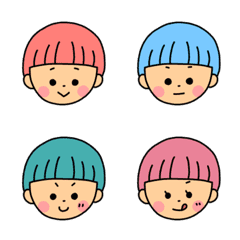 [LINE絵文字] カラフルヘアーの子どもたち。の画像