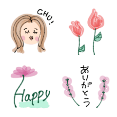 [LINE絵文字] キレイ色♡大人女子♡日常絵文字の画像