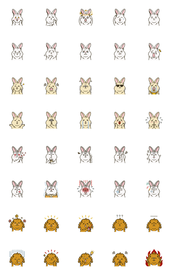 [LINE絵文字]LOVE ME RABBITS HOTEL Emoji 1の画像一覧