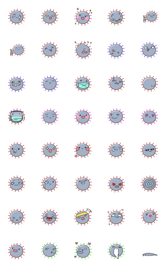 [LINE絵文字]COVID-19新冠病毒 表情貼の画像一覧