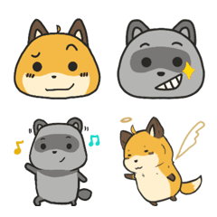 [LINE絵文字] Lily fox ＆ Lime mud emojiの画像