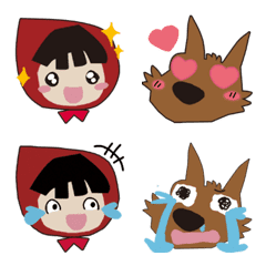 [LINE絵文字] LittleRedRidingHood andWolfEverydayEmojiの画像