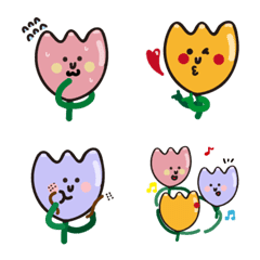 [LINE絵文字] Tiny Colorful Tulips 01の画像