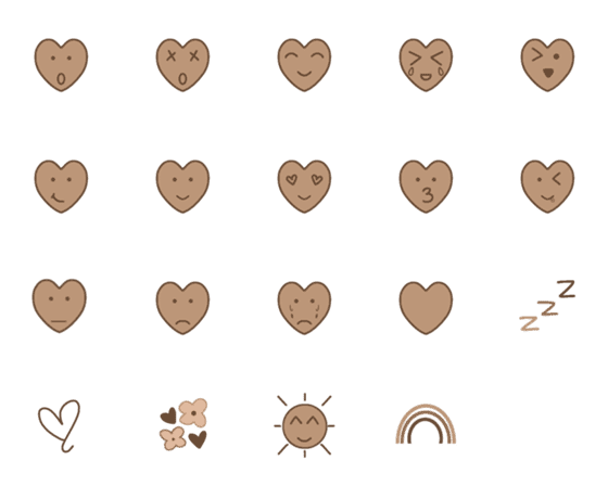 [LINE絵文字]Brown Heart miniの画像一覧