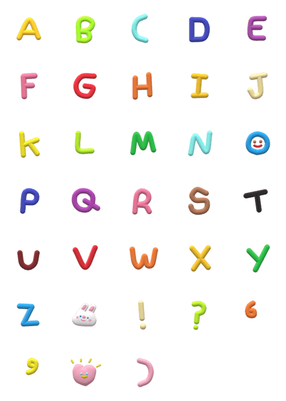 [LINE絵文字]3D ENGLISH ALPHABET (BIG)の画像一覧