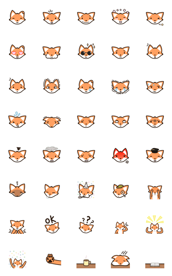 [LINE絵文字]Echo The Fox Emojiの画像一覧