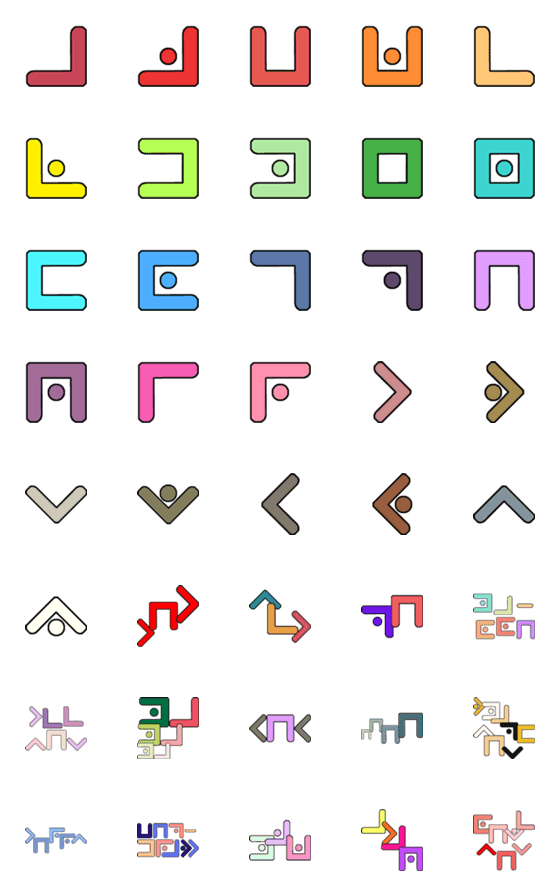 [LINE絵文字]Scout Square Code Alphabet Expressionの画像一覧