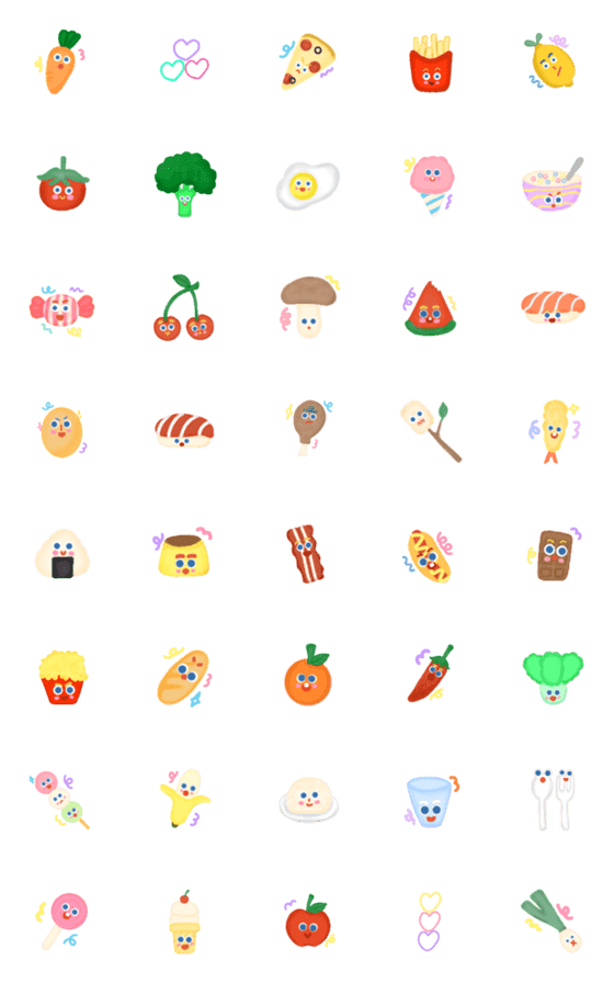 [LINE絵文字]Delicious food and cute ver.01の画像一覧