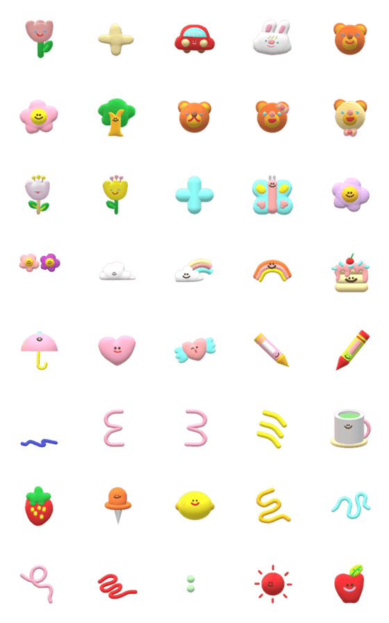 [LINE絵文字]cute things around 3Dの画像一覧