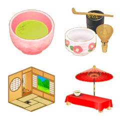 [LINE絵文字] お抹茶時間絵文字の画像