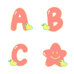 [LINE絵文字] Emoji English alphabets pinkの画像