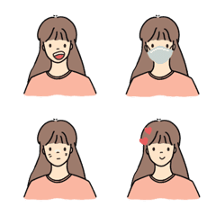 [LINE絵文字] Minimal couple girl emotionの画像