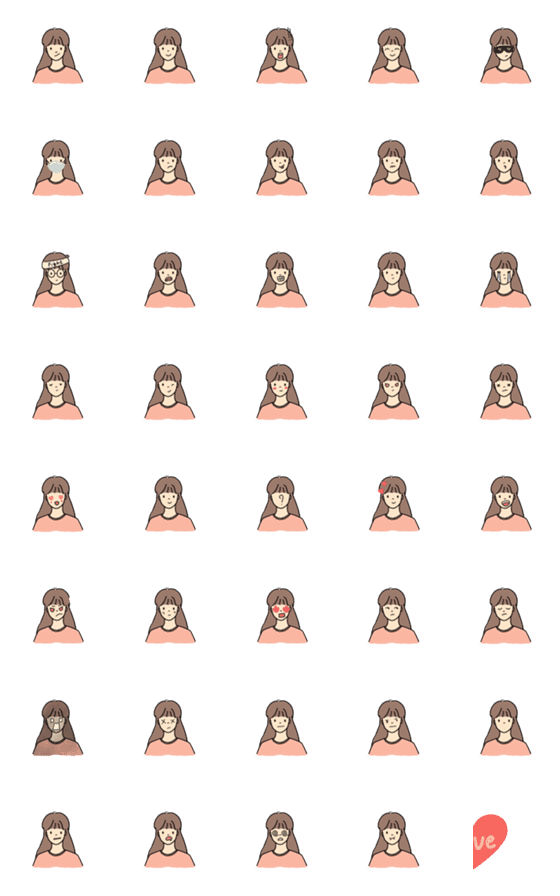 [LINE絵文字]Minimal couple girl emotionの画像一覧