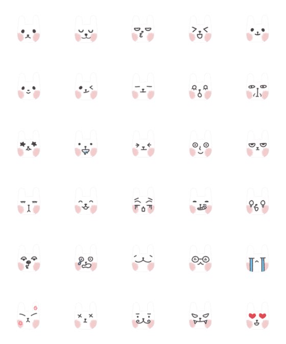 [LINE絵文字]Cute rabbit vol.1の画像一覧