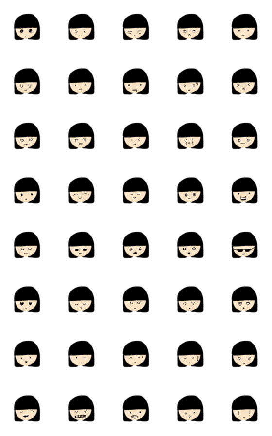 [LINE絵文字]Blackhairzzの画像一覧