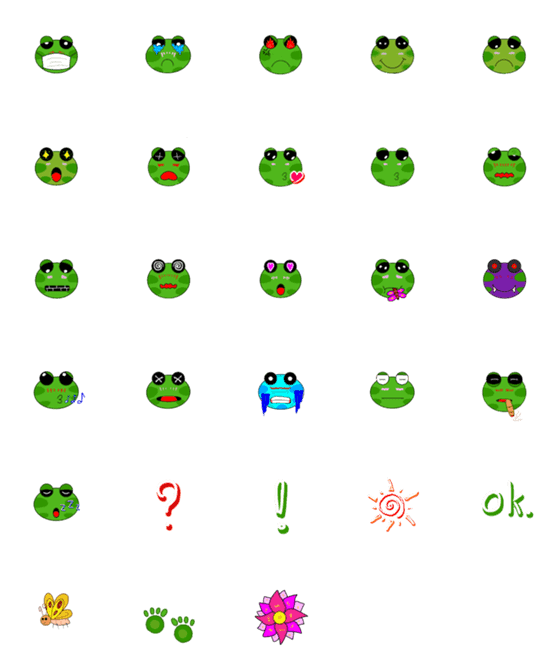 [LINE絵文字]cute little frogの画像一覧