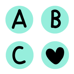 [LINE絵文字] ABC in a green circleの画像