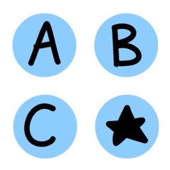 [LINE絵文字] ABC in a blue circleの画像