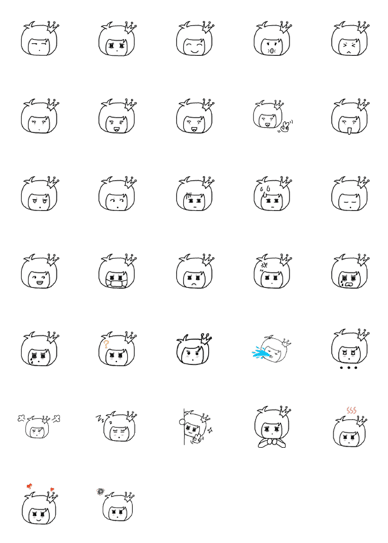 [LINE絵文字]Mila face emojiの画像一覧