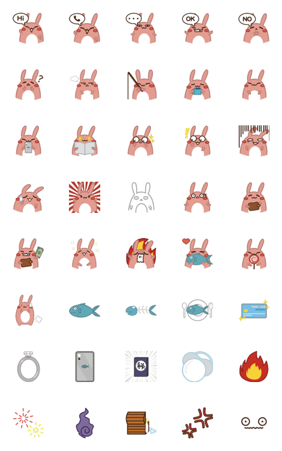 [LINE絵文字]Bunny boom boom Emojiの画像一覧