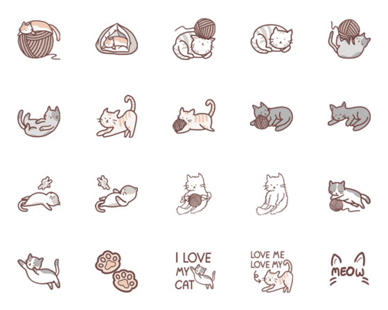 [LINE絵文字]Lazy catsの画像一覧