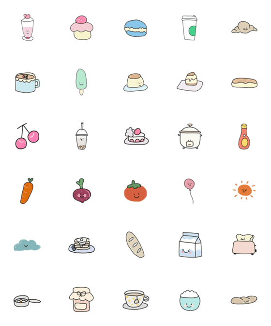 [LINE絵文字]かわいい食べ物。の画像一覧