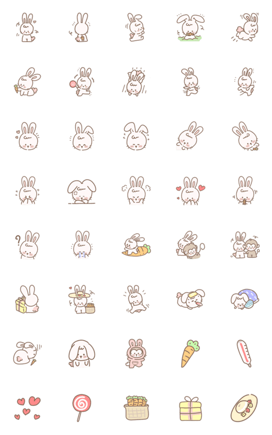 [LINE絵文字]emoji rabbit so cuteの画像一覧