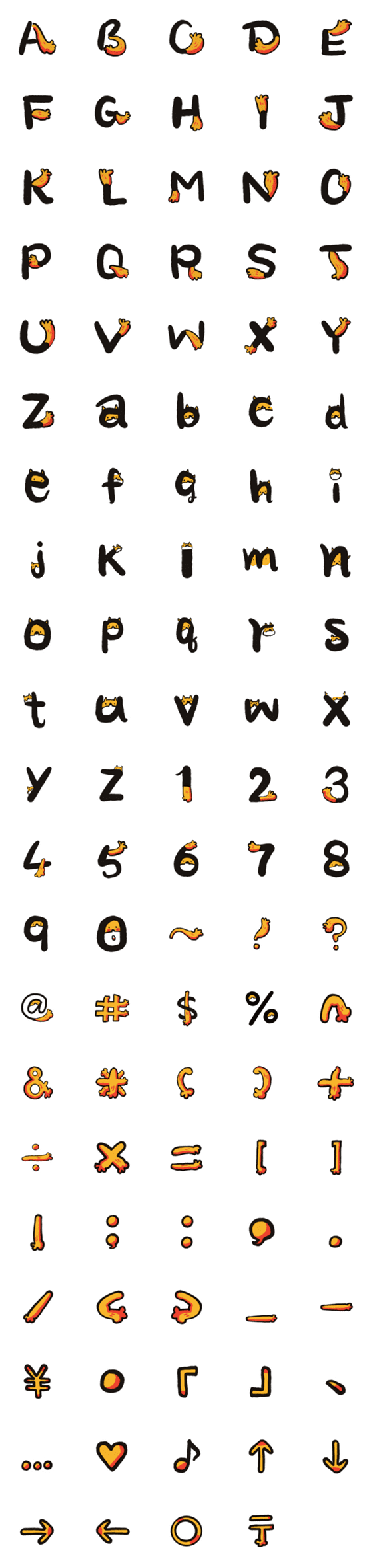 [LINE絵文字]SUHULITTLE Alphabet and Numbers emojiの画像一覧