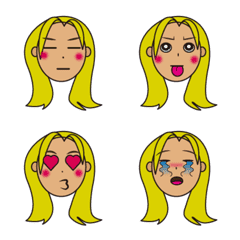 [LINE絵文字] Blond Asian girlの画像