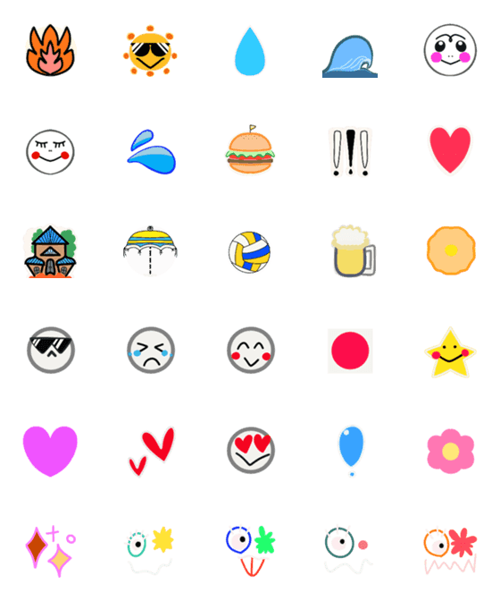 [LINE絵文字]Summer stampの画像一覧